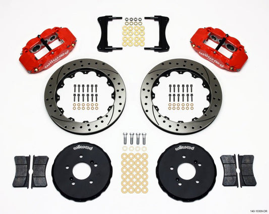Wilwood Narrow Superlite 6R Front Hat Kit 12.88in Drill Red Honda S2000 — Wilwood