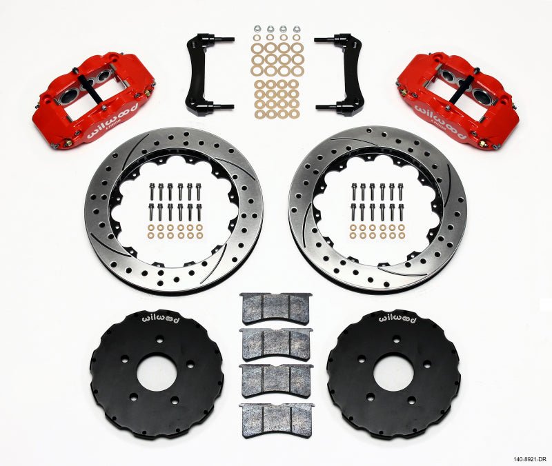 Wilwood Narrow Superlite 6R Front Hat Kit 13.06in Drill Red 2005-up Corvette C6 — Wilwood