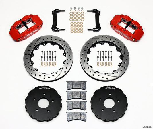 Wilwood Narrow Superlite 6R Front Hat Kit 13.06in Drill Red 2005-up Corvette C6 — Wilwood