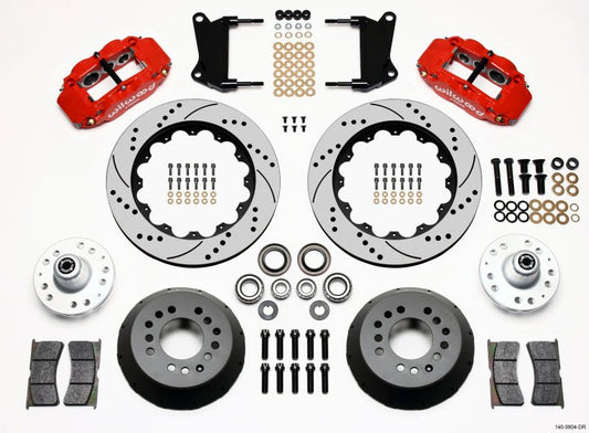 Wilwood Narrow Superlite 6R Front Hub Kit 14.00in Drill Red 67-69 Camaro 64-72 Nova Chevelle — Wilwood