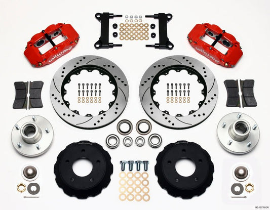 Wilwood Narrow Superlite 6R Front Hub Kit 14.00in Drill Red Chevy C-10 60-87 CPP Drop Spindle — Wilwood