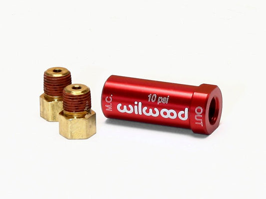 Wilwood Residual Pressure Valve - New Style w/ Fittings - 10 / Red — Wilwood