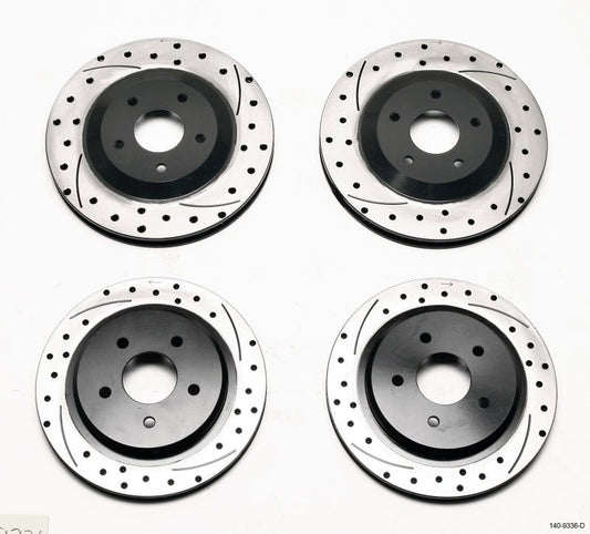 Wilwood Rotor Kit Front/Rear-Dimpled/Slotted 97-04 Corvette C5 All/ 05-13 C6 Base — Wilwood