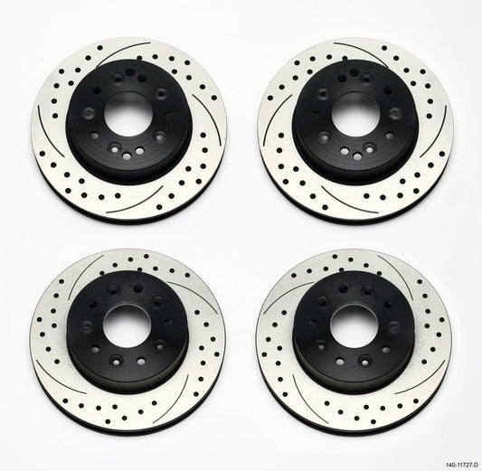 Wilwood Rotor Kit Front/Rear-Drilled 65-82 Corvette C2/C3 (1Pc Rotors) — Wilwood