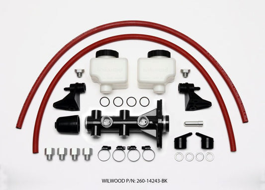 Wilwood Tandem Remote Master Cylinder - 1in Bore Black — Wilwood
