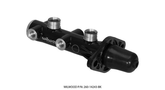 Wilwood Tandem Remote Master Cylinder - 1in Bore Black — Wilwood